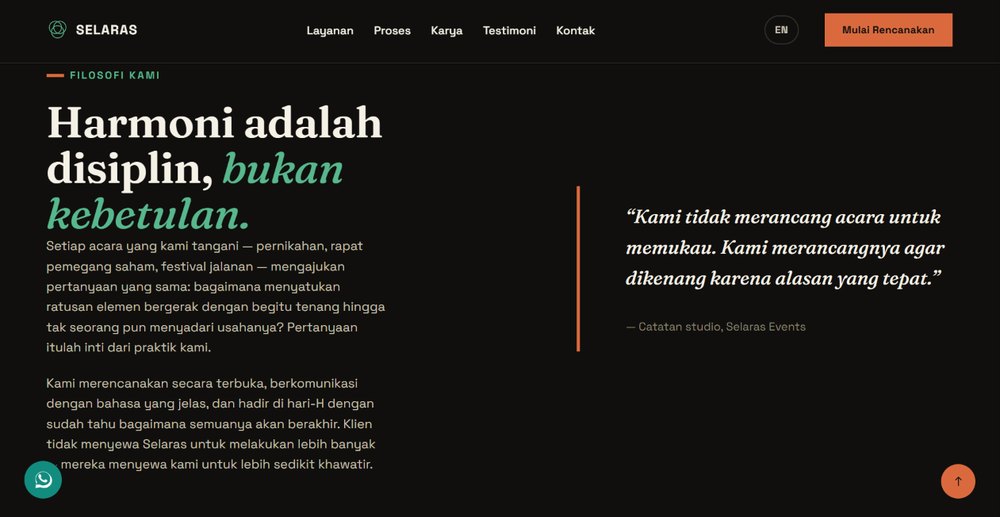 Website Selaras Events