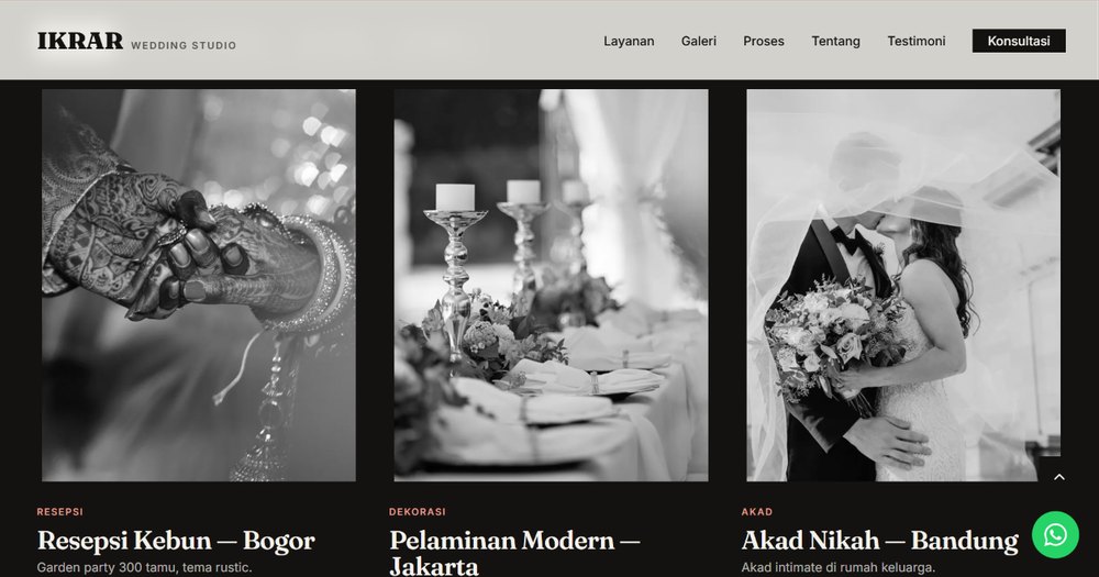 Website Ikrar Wedding Studio